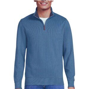 LANDS' END MEN'S BEDFORD RIB QUARTER ZIP SWEATER